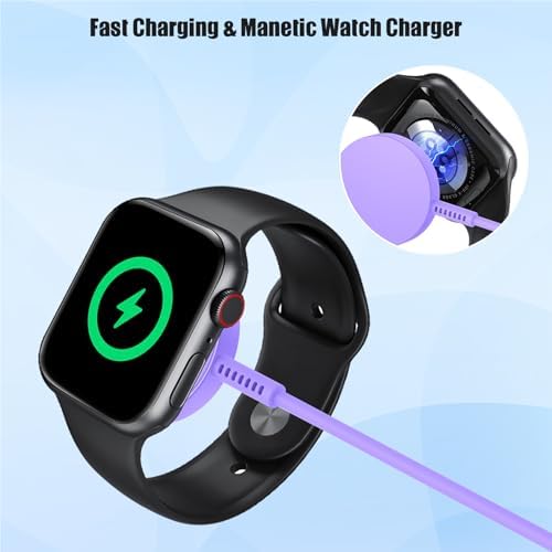 Revolutionary 2-in-1 USB C Magnetic Charger for Apple Devices – MFi Certified 20 W Fast Charge Cable with 6-ft Flexibility for Ultimate Convenience – Perfect Compatibility with Apple Watch Series 8/7/SE/6/5/4/3/2/1 and i Phone 14/13/12/11/XS – Your Premium Solution for Rapid Power Delivery on the Go
