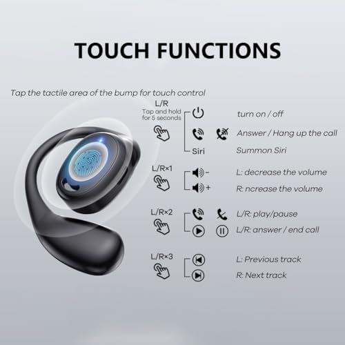 Unleash Your Fitness Potential with Open Ear True Wireless Bluetooth Earbuds – Advanced Air Conduction Technology for Unobstructed Awareness, 60-Hour Long Battery Life, and Sweat-Resistant Design – Ideal for Running, Gym Workouts, and Everyday Activities (Skin Color) – Experience Comfort and Clarity with Dual Mic Technology for Seamless Calls