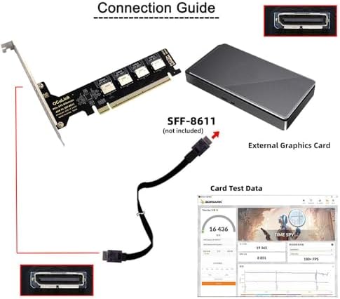 Elevate Your Computing Power: Cablecc SFF-8612 Oculink to M.2 NVMe PCIe SSD Enclosure Adapter for 2280 SSDs – Ultimate Speed and Compatibility Upgrade for Your Mainboard