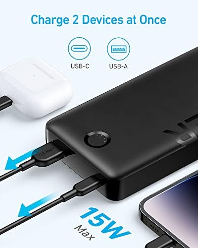 High-Capacity ANKER 20,000 m Ah Portable Charger – Fast Charging Power Bank with Dual USB-A and USB-C Ports for Effortless Compatibility with i Phone 16/15/14/13/12 and Samsung Galaxy – Ideal for Travel and Daily Use – Compact Design for Ultimate Convenience