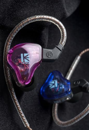 Transform Your Sound Journey with keephifi KBEAR Flash Hi-Fi Earphones – Premium Dual Driver Hybrid In-Ear Monitors in Stunning CNC Aluminum Alloy, Featuring Detachable 2 PIN-C Cable for Customization and Ergonomic Comfort for Extended Listening Sessions (Purple, Without Mic)