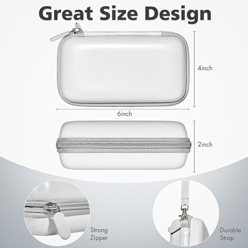 Portable 3-in-1 Charging Case for Anker Mag Go – Qi2 Certified 15 W Mag Safe Wireless Charger with Foldable Magnetic Stand for Apple Devices, Includes Storage for USB-C Cable and Apple Watch – Sleek White Travel Accessory for Ultimate Convenience and Efficiency