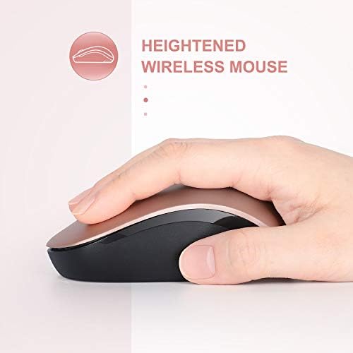 Light Blue Wireless Mouse – Ultra-Quiet 2.4 GHz Noiseless Computer Mouse with USB Receiver for Seamless Windows Experience – Portable, Ergonomic Design for Home, Office, or Travel