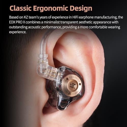 KZ EDX PRO X Wired Earbuds – Premium Hi-Fi In-Ear Monitors with Detachable Cable for Superior Sound Quality and Comfort – Ideal for Gamers, Musicians, and Audiophiles Seeking Unrivaled Audio Performance and Versatility