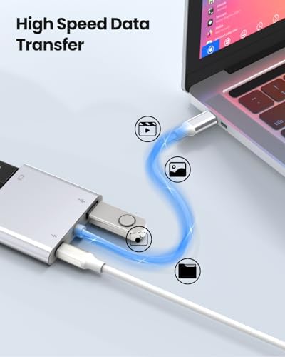 Fophmo Dual HDMI Adapter – 4 K@60 Hz USB C Hub with 100 W Power Delivery & USB-A Port for Enhanced Dual Screen Experience – Perfect for Gamers & Professionals Seeking Stunning Visual Clarity and Seamless Multitasking