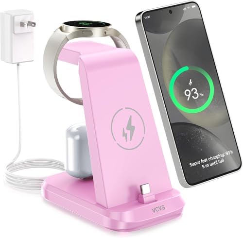 48 W Ultra-Fast 3-in-1 Charging Station for Samsung Devices – Efficiently Charge Galaxy S24/S23/S22/S21, Note20, Z Flip 5, Galaxy Watch Ultra/7/6/5/4/3, Buds2/Pro with High-Speed USB C Dock – Optimal Design for Home and Travel