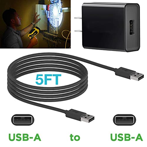 5 Ft High-Speed USB Charging Cable & Replacement Charger Adapter for Stanley Fatmax Spotlight Models – Ultimate Power Solution for SL10 LEDS, TL450, TL600, SAT3 S, SS4 LS, and Zero Trace TL1 Series – Enhanced Durability & Performance for Adventurers