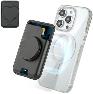 Isee Magnetic Card Holder Wallet for i Phone 16/15/14/13/12 – Chic Light Pink Mag Safe Accessory with Expanding Grip for Secure Card Storage – Compact, Stylish, and Practical Everyday Solution for On-the-Go Convenience