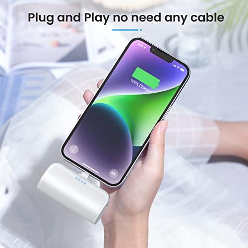 Ultra-Compact 5200 m Ah Power Bank for i Phone – PD Fast Charging Mini Portable Charger with Enhanced Compatibility for i Phone Models 14/13/12/11/XS/XR/X/8/7/6/6 s – Essential On-the-Go Battery Backup for Busy Lifestyles