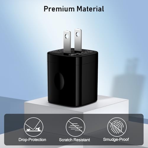 Dual USB Power Adapter Block – Fast 5 V 2.1 A Charging Station for i Phone & Android Devices – Compact Wall Charger with Dual Ports – Sleek Black Design for Home & Travel – 2-Pack USB Charger Cube for Rapid Device Compatibility