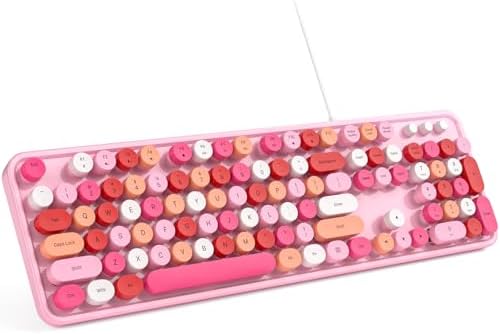 Illuminate Your Workspace with the Large Print Backlit Keyboard – Ergonomic USB Wired Multimedia Keyboard with Rainbow LED Lighting for Enhanced Comfort and Visibility on Windows PCs & Laptops