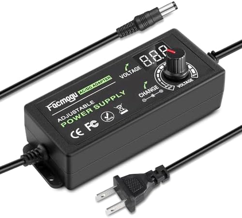 Universal 24 W Adjustable AC to DC Power Supply Adapter – Multi-Voltage Solution for 3 V, 5 V, 9 V & 12 V Electronics – Ideal for LED Lights, Fans, and More with Advanced Safety Features and Regulated Output