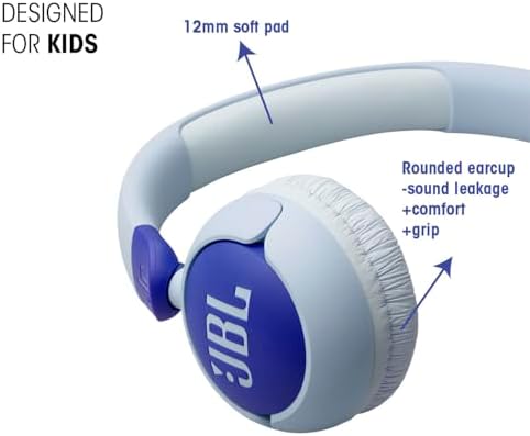JBL Junior 320 On-Ear Kids Headphones – Safe Sound Technology with Built-in Mic & Customizable Stickers for Fun Personalization, Perfect for Music, Movies, and Learning