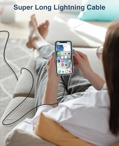 Premium 10 ft Lightning Charger Cable 2 Pack for i Phone and i Pad – Apple MFi Certified, Fast Charging, Durable Design for Enhanced Connectivity with i Phone 14/13/12/11 Pro Max SE XR XS X 8 7 6 – Perfect for Home, Office & On-the-Go Use