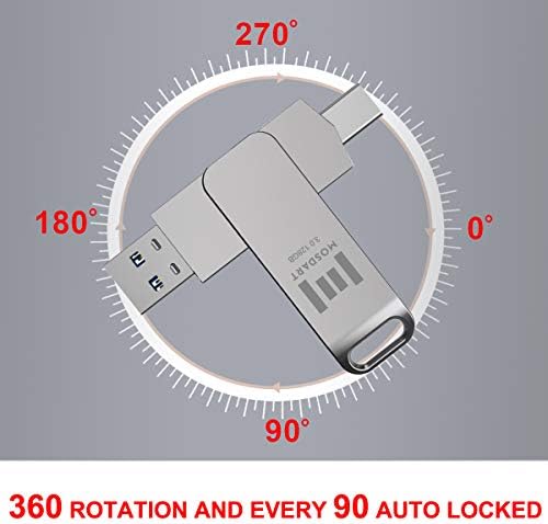 MOSDART 256 GB USB 3.1 Dual Flash Drive – Lightning-Fast Data Transfer for i Phone 15/16, Android, i Pad & Mac Book – Versatile USB-C & A Compatibility – Portable Keychain Design with LED Status Indicator