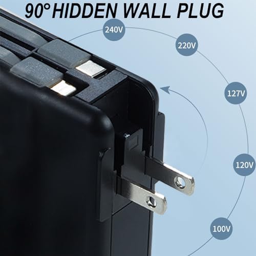 Ultimate 5-in-1 Travel Power Bank with 10,000 m Ah Capacity – Portable Wireless Charger Featuring AC Wall Plug, Built-in Cables, Dual Input Options, and 4 Output Ports for Multi-Device Compatibility – Perfect for Travelers and Adventurers