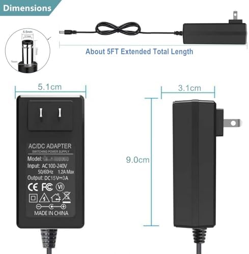 Guan Ting Universal 12 V 2 A Power Supply Adapter – High-Efficiency AC to DC Charger with 8 Interchangeable Tips for Maximum Flexibility – Compact 24 W Converter for Rapid Charging and Enhanced Device Compatibility