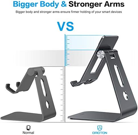 OMOTON Versatile Adjustable Tablet Stand for Desk – Enhanced Stability with Extended Arms for i Pad Pro/Air/Mini & Larger Smartphones – Stylish Purple Holder for Optimal Viewing Comfort and Clutter-Free Workspace