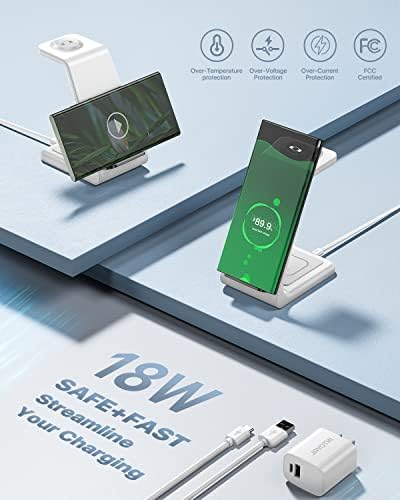 Intoval Wireless Charging Hub: Fast Qi-Certified Multi-Device Charger for Samsung Galaxy Note 20, S21, Watch 4/3, & Buds Pro – Sleek, Compact Design with Advanced Safety Features for Hassle-Free Power Solutions at Home or Office
