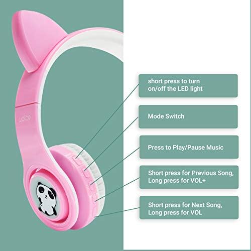 Vibrant Purple Wireless Bluetooth Headphones for Kids with LED Lights – Safe 85 d B Volume Control, Music Sharing Fun, and Long Battery Life – Perfect Over-Ear Headphones for Boys and Girls to Enjoy Music and Learning on the Go