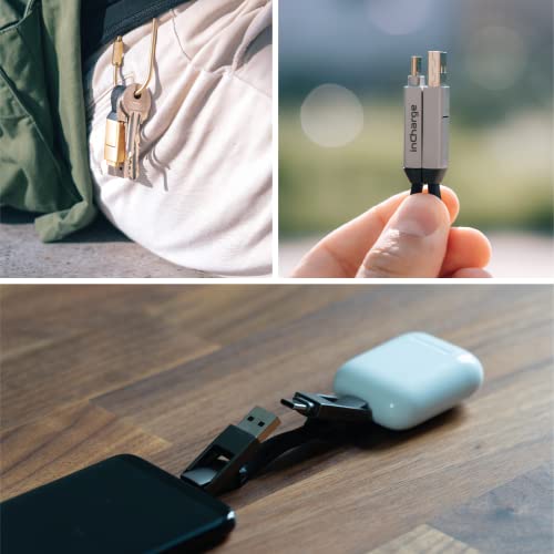 Versatile 6-in-1 Keychain USB Charger – Rolling Square In Charge 6 with USB C, Lightning, and Micro-USB Connectors for Fast Charging – Universal Compatibility for Smartphones and Devices – Compact, Durable Design with 15 W Output – Essential Portable Charging Solution for On-the-Go Power