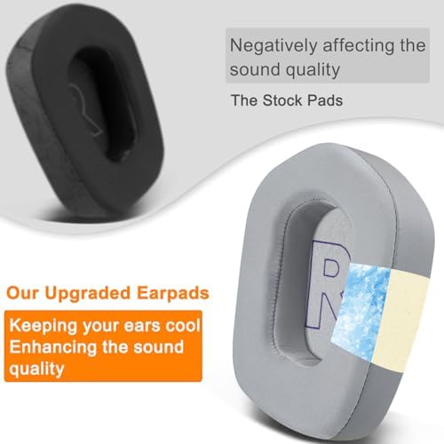 SOULWIT Cooling Gel Earpads for Logitech G733, G535, G335 – Advanced Comfort & Noise Isolation Cushions for Immersive Gaming – Durable Grey Replacement Ear Pads for Enhanced Audio Performance and Extended Playtime