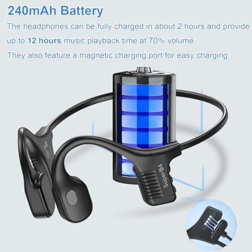 Unleash Your Underwater Soundtrack: Advanced Bluetooth 5.3 Bone Conduction Headphones with IP68 Waterproof Rating and 32 GB MP3 Player – Ultra-Light Open Ear Design for 12-Hour Playtime, Ideal for Swimming and Safety Enthusiasts