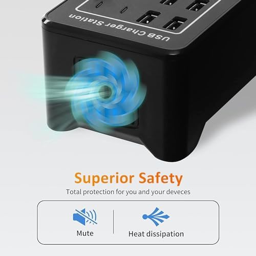 150 W USB C Charging Hub Station with 30 Ports – Fast Multiport Desktop Charger for i Phone 16/15/14/13/12/11, i Pad, and Samsung Galaxy S23/S22 – Optimal Device Compatibility & Safety Features for Efficient Charging Solutions