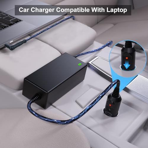 VHBW Universal 12 V-24 V Car Charger – Fast Charging DC Adapter for HP, Dell, Lenovo, Acer, Asus, Toshiba, Sony, Samsung, LG, JBL, and Bose Devices – Compact, Lightweight Power Supply for Laptops and Monitors with Safety Features