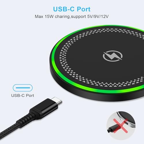 Samsung S25 Fast Wireless Charging Pad – Ultra-Fast Power Station for Galaxy S Series & i Phone 16/15/14 – QC 3.0 Compatible Charger with Smart Overheat Protection – Sleek Desk & Bedside Design for Effortless Charging