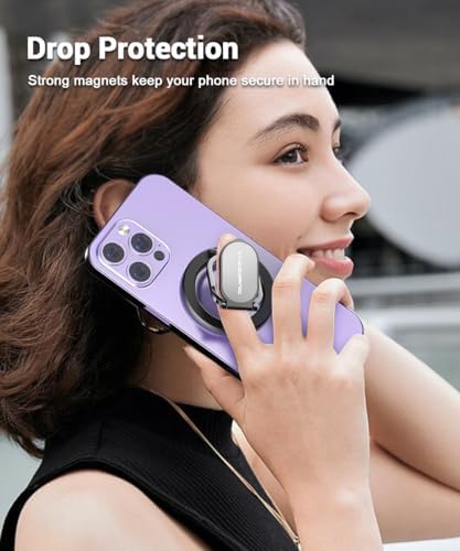 VAWcornic Magnetic Phone Ring Holder: Dual-Sided Grip & Stand for Mag Safe i Phone 14/13/12 & All Smartphones – Ultra-Lightweight Design for Optimal Stability and Versatile Viewing Angles