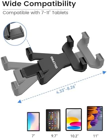 OHLPRO 360° Adjustable Tablet Holder for Car – Versatile Suction Cup Mount for 7″-13″ i Pad and Tablets – Sturdy Arm Clip for Optimal Viewing – Enhanced Compatibility for Windshield & Truck Vent Use – Perfect for Navigation & Entertainment During Road Trips – Durable and Easy to Clean Design