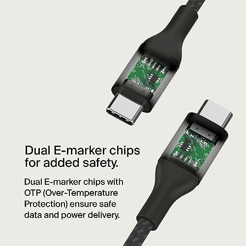 Belkin 6.6 ft USB C to USB C Charging Cable – 240 W Type-C Fast Charger for i Phone 16, Galaxy S25, Pixel 9, Mac Book, i Pad Pro, Chromebook, and Switch Steam Deck – Durable, High-Speed Connection for Enhanced Device Performance – Sleek Black Finish