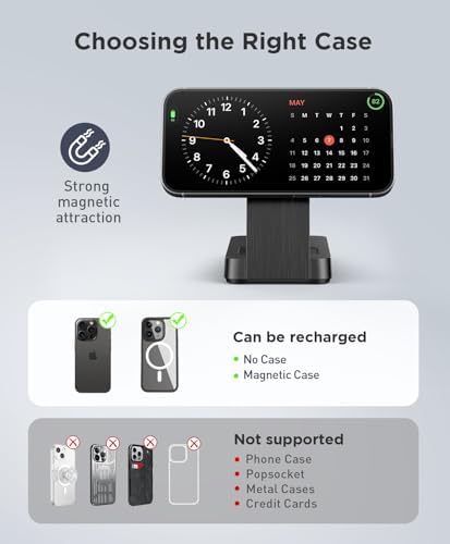 Magnetic 3-in-1 Wireless Charging Station for i Phone 12-16, Apple Watch & Air Pods – Portable Foldable Charger with Fast Charging, Space-Saving Design, and Smart Safety Features for Home, Office, and Travel – Perfect Gift for Tech Lovers
