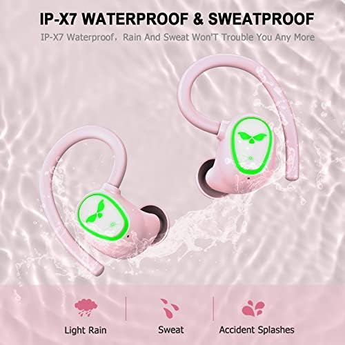 Revolutionary Bluetooth 5.3 Sports Earbuds – Unmatched 48-Hour Playtime, IP7 Waterproof, and Enhanced Noise-Cancellation Microphones for Crystal-Clear Audio – Ergonomic Earhook Design for Unwavering Stability During Intense Workouts and Outdoor Adventures