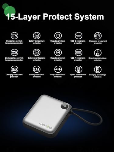 Compact 10,000 m Ah Power Bank with Integrated Charging Cable – 20 W PD Fast Charger for i Phone, Samsung, Google, Lenovo – Ultimate Travel-Ready Mini Portable Power Solution for On-the-Go Charging Needs