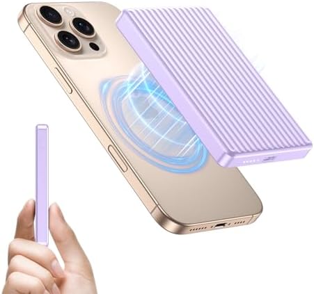 Magnetic 10000 m Ah Ultra-Slim Power Bank – 20 W Rapid Wireless Charger for i Phone 12/13/14/15 Pro Max – Compact & Lightweight Design with Enhanced Safety – Ideal for Quick On-the-Go Charging Solutions