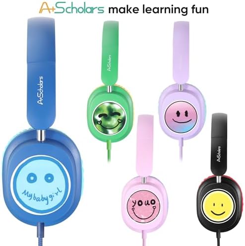 Bulk Set of 5 Over-Ear Kids Headphones – Premium Wired Audio Gear for Classroom and Travel Use – Exceptional Sound Quality, Comfort, and Foldable Design for On-the-Go Learning – Sleek Black Finish for Style and Durability