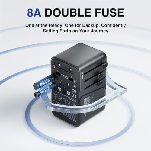 Compact 220 V to 110 V Power Converter with 4-Port USB Charging Hub – Essential Multi-Region Travel Adapter for Seamless Global Connectivity – Lightweight and Stylish White Design for US, UK, EU, and AU Travelers – Enhanced Safety Features for Device Protection