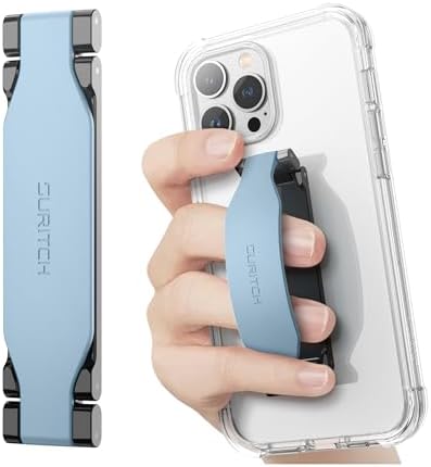 SURITCH 2-in-1 Silicone Phone Grip and Kickstand Holder – Universal Finger Loop Strap for Superior Stability and Comfort, Compatible with i Phone, Samsung, and Most Cases, 3.15″ Black – Premium Drop Protection and Effortless Hands-Free Viewing Solution