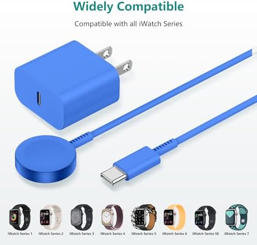 Revolutionary 2-in-1 Magnetic USB-C Charger for Apple Watch & i Phone – 3 ft Fast Charging Cable for Series Ultra/9/8/7/6/SE/SE2/5 & i Phone 14/13/12/11 Pro/Pro Max – Ultimate Convenience, Enhanced Compatibility, and Robust Durability for Modern Tech Users