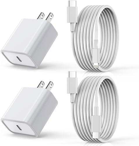 Premium Apple MFi Certified 3-Pack i Phone Charger Set with PD Type C Quick Wall Block and 6 FT Fast Charging USB C to Lightning Cable – Ultimate Speed and Compatibility for i Phone 14/13/12/Pro/Max/11/XR/SE 2022 and i Pads, Perfect for Home or Travel Use