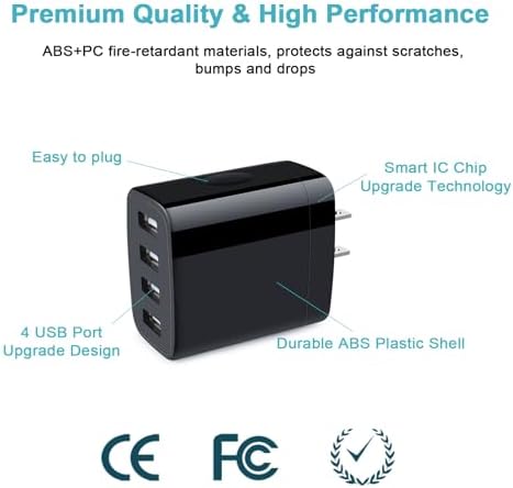 Dual USB Wall Charger 2-Pack – Rapid Charge Block for i Phone, Samsung Galaxy & Google Pixel – Universal Compatibility Power Adapter for Home, Office, and Travel – Fast Charging Technology with Compact Design – Reliable Multi Plug Outlet Solution for All Your Devices