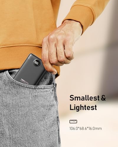 VEEKTOMX Compact 10000 m Ah Mini Power Bank – Ultra-Fast PD 22.5 W USB-C Charger for i Phone, Samsung, Google Pixel – Stylish Purple Travel Essential for On-the-Go Power and Versatile Device Compatibility