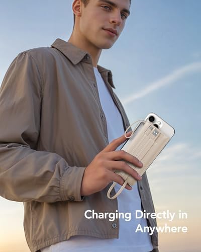 VRURC 10,000 m Ah Slim Power Bank – Ultimate Multi-Device Portable Charger with Built-in Cables, 5 Outputs & Dual USB-C Inputs for i Phone, Samsung, Android – Travel Essential for On-the-Go Power Solutions