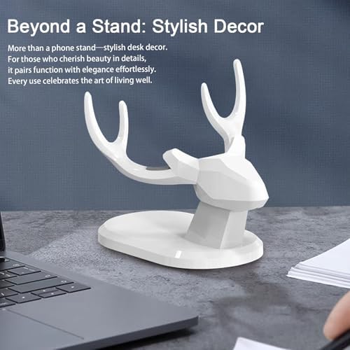 Charming Deer-Shaped Adjustable Phone Stand: Stylish Desktop Holder for i Phone, Android & i Pad | Perfect Gift for Nature Lovers & Home Office Decor | Enhance Your Mobile Experience with Stable, Hands-Free Convenience