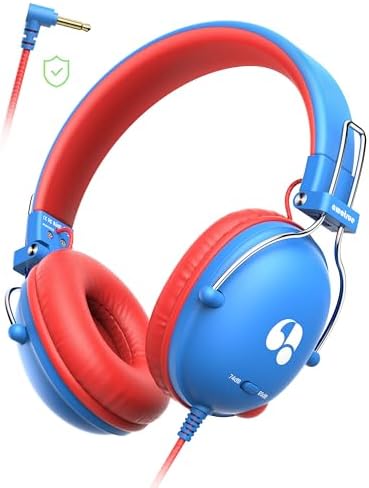 Safeguard Your Child’s Hearing with Durable Wired Headphones Featuring Volume Limiting Technology – Comfortable On-Ear Fit for Extended Use in School, Travel, and Entertainment – Enhanced Stereo Sound with 3.5 mm Compatibility – Available in Eye-Catching Blue and Red for Boys and Girls Safeguard Your Child’s Hearing with Durable Wired Headphones Featuring Volume Limiting Technology – Comfortable On-Ear Fit for Extended Use in School, Travel, and Entertainment – Enhanced Stereo Sound with 3.5 mm Compatibility – Available in Eye-Catching Blue and Red for Boys and Girls