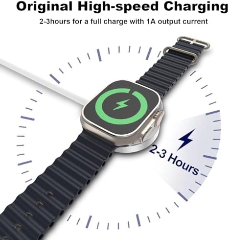 Ultimate USB-C Fast Charger for Apple Watch – MFi Certified 6 FT Magnetic Cable for Unmatched Convenience | Compatible with All Series Including SE/9/8/7/6/5/4/3/2/1 | Enhanced Power Delivery & Durable Design for Active Users