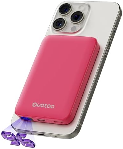 2025 Ultra-Slim 15 W Magnetic Power Bank for i Phone – 5000 m Ah Mag Safe Battery Pack with 20 W Quick Charge, Wireless Portable Charger for i Phone 12/13/14/15/16 Series, LED Display for Real-Time Power Monitoring, Perfect for On-the-Go Charging Solutions