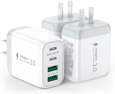 40 W USB-C Power Hub Duo: Versatile Fast Charging Station with 4 Ports for i Phone, i Pad, Air Pods & Apple Watch – Compact Travel Charger with Safety Features for Efficient Device Charging